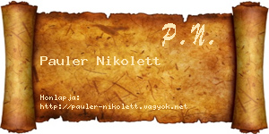 Pauler Nikolett névjegykártya